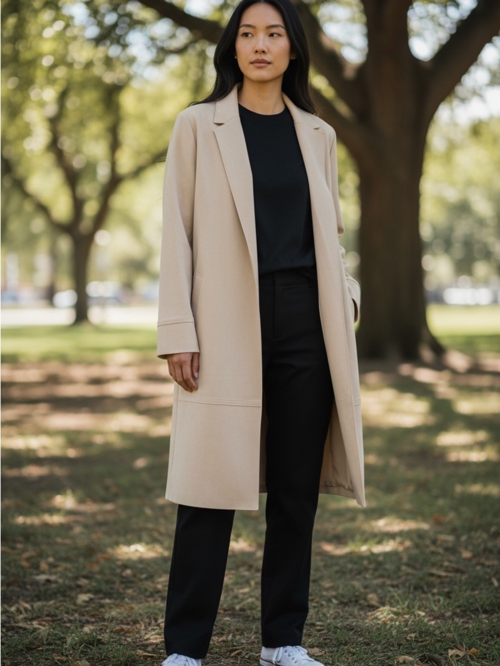 Zara Taupe Faux Suede Long Coat/Blazer Women's Size  XL